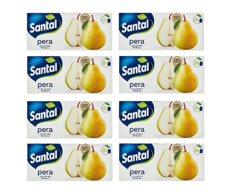 Santal Fruchtsäfte 8x Santal pera con varietà Williams Getränk aus Birnenpüree und Saft aus Konzentrat, mit Vitaminen 3 x 200 ml 8002580300046