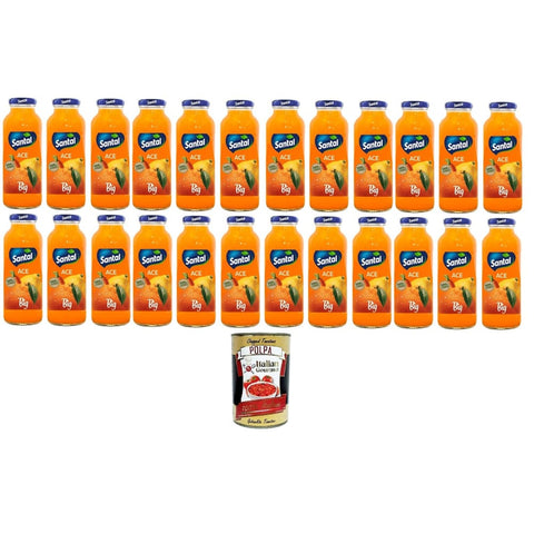 Santal Fruchtsäfte Santal Ace BIG Flasche Orangen Karotten und Zitronenfruchtsaft 24x 250 ml Fruchtsäfte italienisch Original 8032804040014