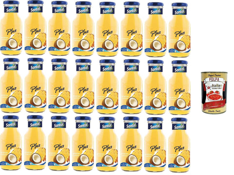 Santal Fruchtsäfte Santal Plus Fruchtsaft mit Ananas- und Kokosgeschmack 24x 250ml + Italian Gourmet polpa 400g 8002580320891