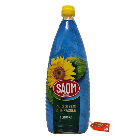 Saom Öl 12x Saom Olio di semi di Girasole Sonnenblumenöl PET 1Lt 8032835019973
