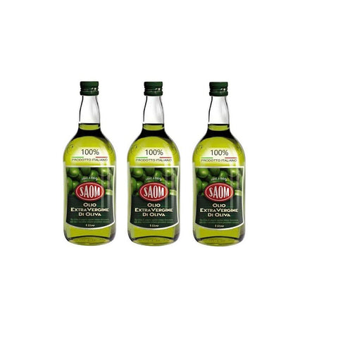 Saom OLIO EXTRA VERGINE DI OLIVA 100% ITALIANO NATIVES OLIVENÖL EXTRA 100% ITALIENISCHES ÖL 3x1l Original italienisch Feinkost