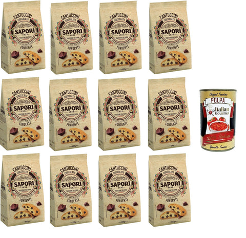 Sapori Cantuccini con Gocce di Cioccolato Fondente Cantuccini mit dunklen Schokoladenstückchen 12x 100gr italienisch Original