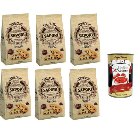 Sapori Brot & Backwaren Sapori Cantuccini con Gocce di Cioccolato Fondente Cantuccini mit dunklen Schokoladenstückchen 6x 100gr italienisch Original 8000895012340