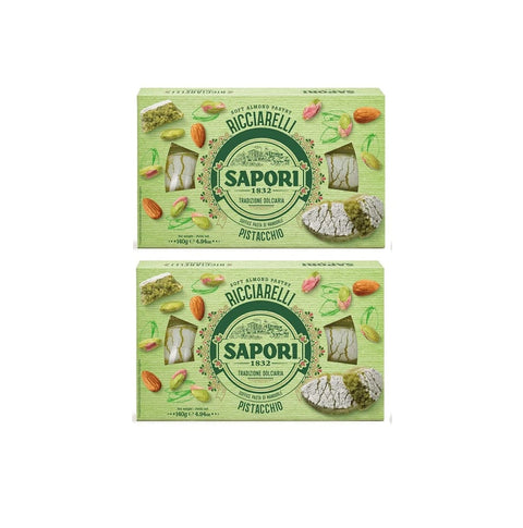 Sapori Kategorien 2x Sapori Ricciarelli al Pistacchio Mandelpaste Pistazien-Mandel-Paste 200g Italienische Weihnachtsspezialitäten 8002590079734