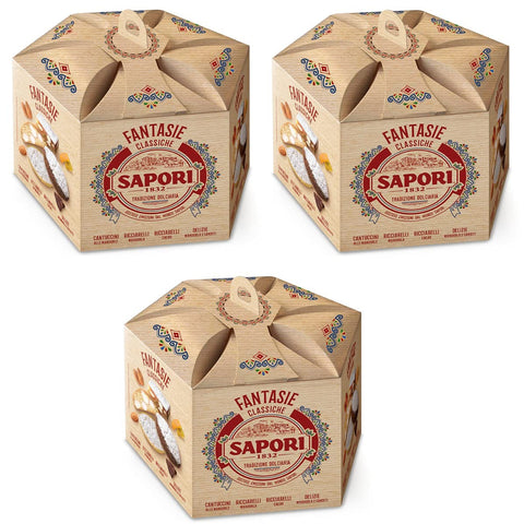 Sapori Fantasie Classiche Reiche Auswahl an Backwaren Italienische Weihnachtsspezialitäten Packung 381 g 3x italienisch Original