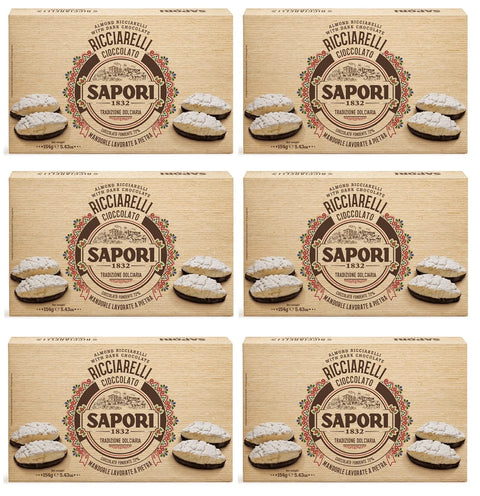 Sapori Kategorien 6x Sapori Ricciarelli alla Mandorla con Base di Cioccolato Mandelpaste und Knuspriger Basis aus Dunkler Schokolade 154g Dunkle Schokolade 72% 8002590059583