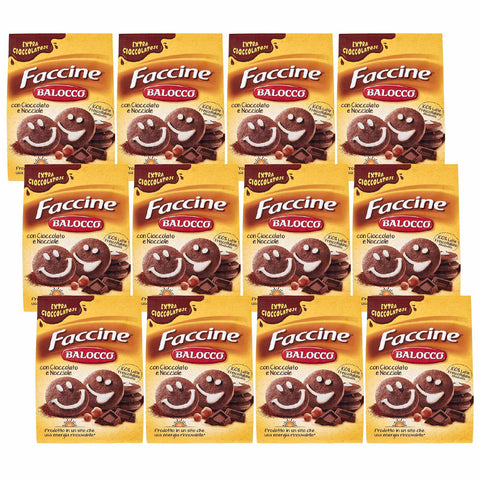 BALOCCO Faccine - Italienisches Mürbegebäck mit Schokolade und Haselnüssen (Faccine x12) 700 g italienisch Original