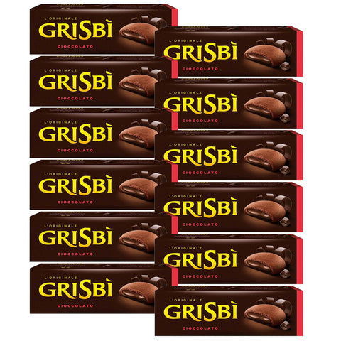sarcia.eu Kekse MATILDE VICENZI Grisbi Cioccolato - Italienisches Biskuitgebäck mit Schokoladenfüllung 150g x 12 Pakete 5905141678307