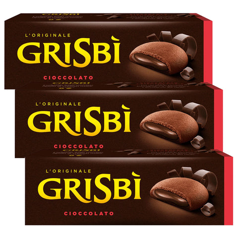 sarcia.eu Kekse MATILDE VICENZI Grisbi Cioccolato - Italienisches Biskuitgebäck mit Schokoladenfüllung 150g x 3 Pakete 5905141678314