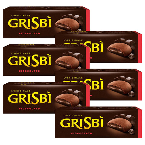 sarcia.eu Kekse MATILDE VICENZI Grisbi Cioccolato - Italienisches Biskuitgebäck mit Schokoladenfüllung 150g x 6 Pakete 5905141678321