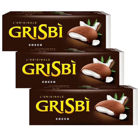 sarcia.eu Kekse MATILDE VICENZI Grisbi Cocco Biskuits mit Kokosnussfüllung x 3 Pakete 150g italienisch Original 5905141672329