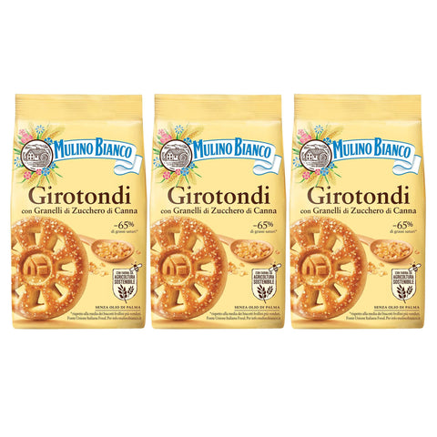 Mulino Bianco Girotondi - Mürbeteigkekse mit Zucker x 3 Pakete 350g Original italienisch