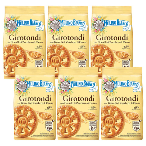 Mulino Bianco Girotondi - Mürbeteigkekse mit Zucker 350g x 6 Pakete Original italienisch