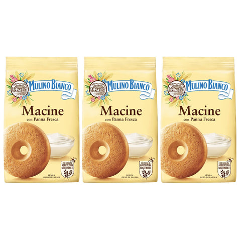 sarcia.eu Kekse MULINO BIANCO Macine - Italienische Mürbeteigkekse mit Sahnegeschmack 350g x 3 Pakete 5905141653380