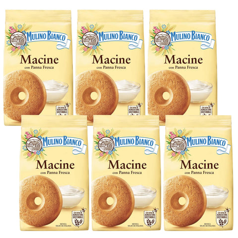 sarcia.eu Kekse MULINO BIANCO Macine - Italienische Mürbeteigkekse mit Sahnegeschmack 350g x 6 Pakete 5905141653397