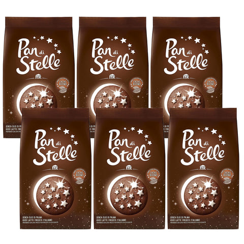 Mulino Bianco Pan di stella Italienische Schokoladenkekse mit gefrorenen Sternen 350 g x 6 pakete (Pan di stella, x6) italienisch Original
