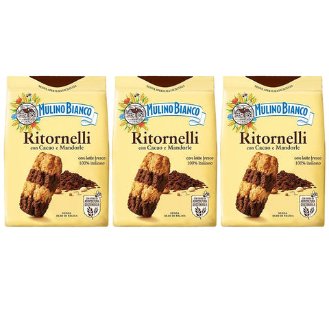 Mulino Bianco Ritornelli Italienische Kekse mit Kakao und Mandeln 700 g (Ritornelli, x3) italienisch Original
