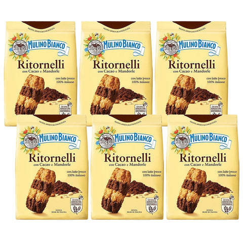 Mulino Bianco Ritornelli Italienische Kekse mit Kakao und Mandeln 700 g (Ritornelli, x6) italienisch Original