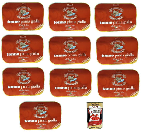 Sardanelli Koch- & Backzutaten Sardanelli Thunfisch Tonno Pinna Gialla all'Olio di Oliva,Gelbflossen-Thunfisch in Olivenöl,60x 80g + Italian Gourmet polpa 400g 8000614111255