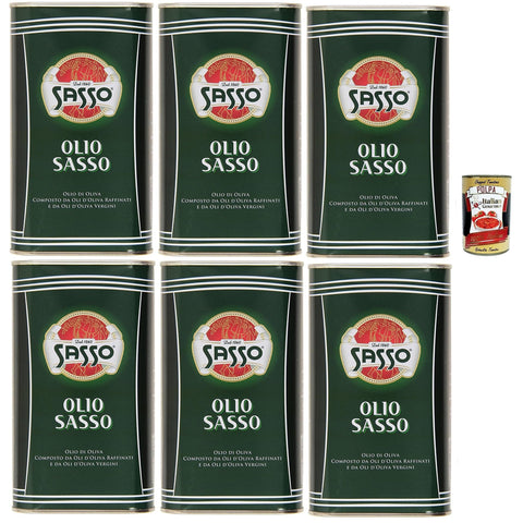 Sasso Olio Extra vergine D'oliva Natives Olive Olivenöl 100%, Extra virgin oil 6x1l Original italienisch Feinkost