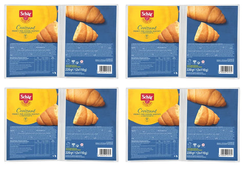 Schar Abgepackte Gebäckstücke 4x Dr. Schär Gluten Free Croissant Glutenfreie Packung à 220g, Jede Packung Enthält 4 Croissants à 55g 8008698027974