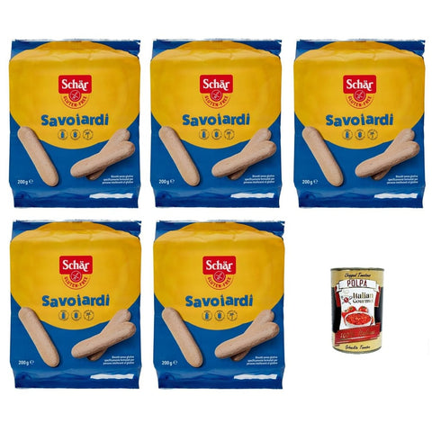 Schar Brot & Backwaren Schar Schär Savoiardi Gluten Free Glutenfreie Kekse 5x200 g italienisch Original + kostenlos polpa 400 g 8008698023723