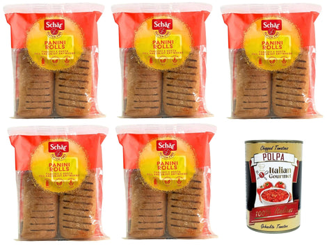 Schar Brot Schar Panini Rolls, das glutenfreie Brötchen zur Zubereitung leckerer Sandwiches 5x150gr + Italian gourmet polpa 400g 8008698046104