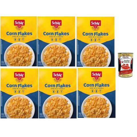 Schär Chips Schär Corn Flakes Dietetici senza Glutine Müsli Maisflocken Gluten freie Diäten 6x 250 gr italienisch Original 8032804040014