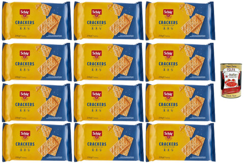 Schar Chips Schär Crackers senza Glutine, Glutenfreie Cracker. Speziell für Menschen mit Glutenunverträglichkeit entwickelt, 12x 210g + Italian Gourmet polpa 400g 8008698003503