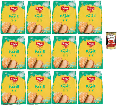 Schar Chips Schär Mix Pane - Mix B Preparato per Pane e Impasti Lievitati senza Glutine, Mischen Sie für Brot, bereit zum gekochten, glutenfreien Teig, 12x 500g + Italian Gourmet polpa 400g 8008698023884