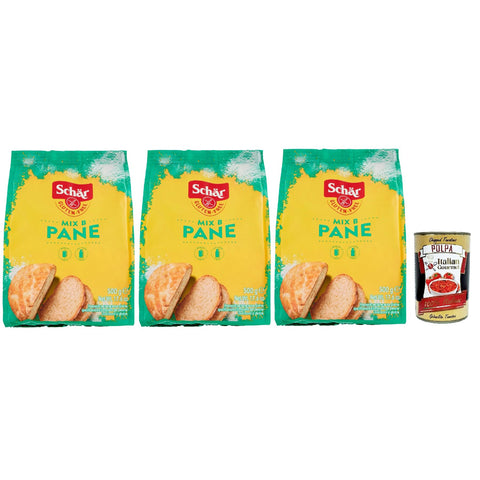 Schar Schär Mix Pane - Mix B Preparato per Pane e Impasti Lievitati senza Glutine, Mischen Sie für Brot, bereit zum gekochten, glutenfreien Teig, 3x500 g