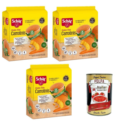 Schar Cupcakes Schar Carrotinis senza lattosio Schar Carrotini ist laktosefrei 3x200 g italienisch Original Pastasauce + kostenlos polpa 400 g 8008698011089