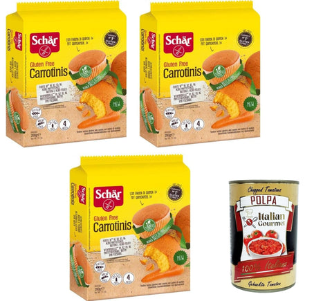 Schar Cupcakes Schar Carrotinis senza lattosio Schar Carrotini ist laktosefrei 3x200gr + Italian Gourmet polpa 400g 8008698011089