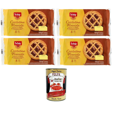 Schar Cupcakes Schar Crostatina Nocciola senza glutine Schar Glutenfreie Haselnuss-Tarte 4x152gr Original italienisch inkl. Italian Gourmet Polpa 400g 8032804040014