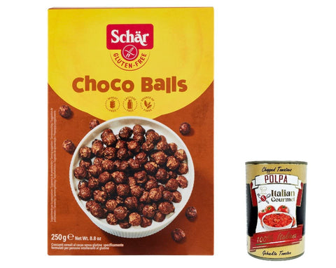 Schar Kaltes Müsli 6x Schär Gluten Free Milly Magic Cereali al Cacao Schokopops glutenfrei knusprige Kakao Cerealien 250g + Italian Gourmet Polpa 400g 8008698007709