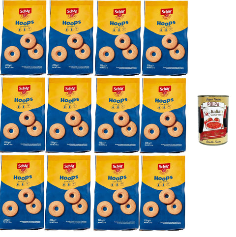 Schar Schär Hoops biscotti senza glutine Hoops Kekse mit Honig glutenfrei 12x200gr italienisch Original