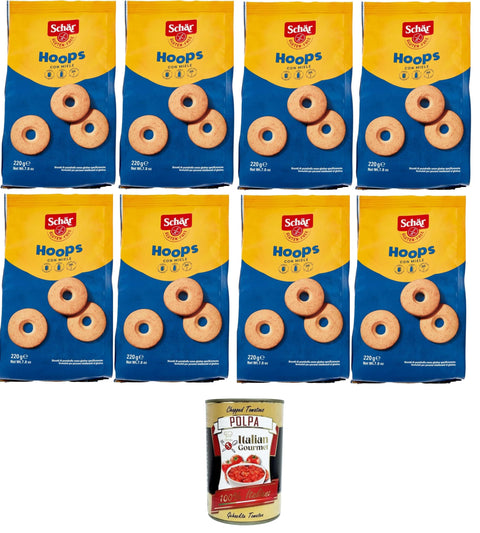 Schar Schär Hoops biscotti senza glutine Hoops Kekse mit Honig glutenfrei 8x200gr italienisch Original