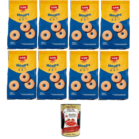 Schar Schär Hoops biscotti senza glutine Hoops Kekse mit Honig glutenfrei 8x200gr italienisch Original