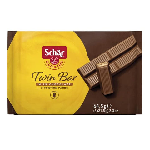 Schar Kekse Schar Schär Twin Bar Glutenfreie Waffeln mit Milchschokoladenüberzug ( 3x21 ) 64 5 g 5 g italienisch Original Riegel 8008698010235