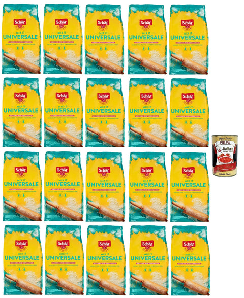 Schar Koch- & Backzutaten Schär Mix It Universale, Schar gluten free flour, Gluten -freies Mehl, 20x 1 Kg + Italian Gourmet polpa 400g 8008698034996