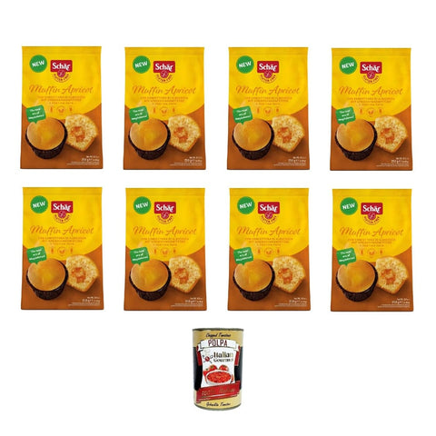 Schar Muffins Schar Muffin Apricot con confettura di albicocca 250gr, glutenfreie Aprikosenmuffins 8x250gr Original italienisch inkl. Italian Gourmet Polpa 400g 8032804040014