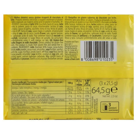 Schar Riegel Schar Schär Twin Bar Glutenfreie Waffeln mit Milchschokoladenüberzug ( 3 x 21,5g + 64,5g italienisch Original 8008698010235