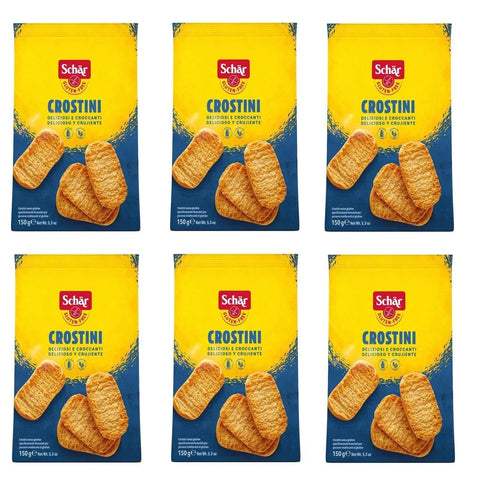Schär Crostini Gluten Free glutenfreie Croutons Knuspriger Snack und bröckelig 6x 150g italienisch Original
