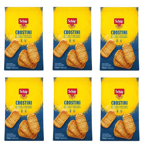 Schär Salat-Toppings Schär Crostini Gluten Free glutenfreie Croutons Knuspriger Snack und bröckelig 6x 150g italienisch Original 8008698002209