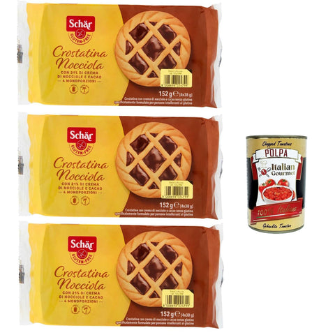 Schar Schär Crostatine alla nocciola senza glutine e senza frumento, Glutenfreie und weizenfreie Haselnusstörtchen 1 Stk Original italienisch Gebäck