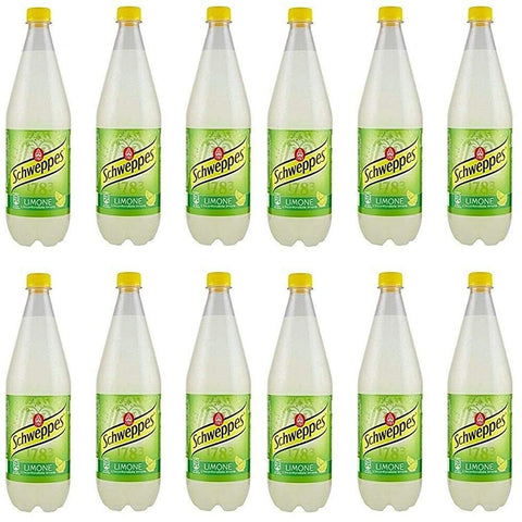 Schweppes Limonade 12 x Schweppes Limone Limone Lemon Lemonade PET 1L Erfrischendes analkoholisches Getränk