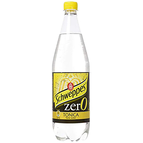 Schweppes Tonica Zero Limonade ohne Zucker PET Erfrischendes Fizzy Soft Drink 12x1l Original italienisch Getränk