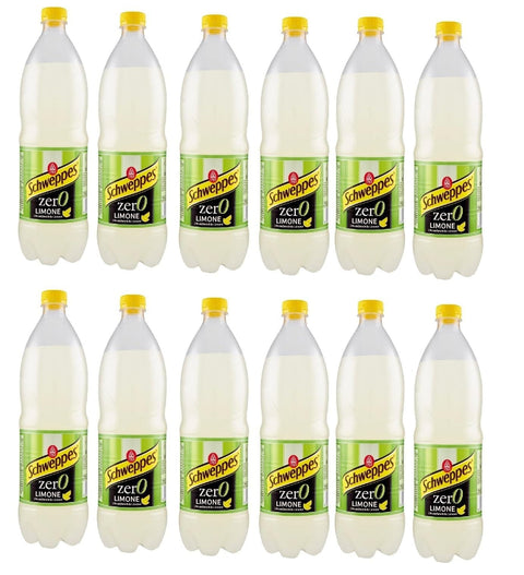 SCHWEPPES Limonade 12x Schweppes Limone Zero Kohlensäurehaltiges Erfrischungsgetränk mit Zitrone ohne Zuckerzusatz 600ml 8014396003257