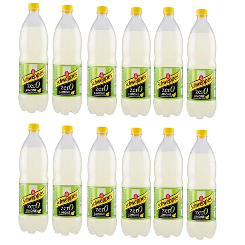 Schweppes Limone Zero Kohlensäurehaltiges Erfrischungsgetränk mit Zitrone ohne Zuckerzusatz 600 ml italienisch Original