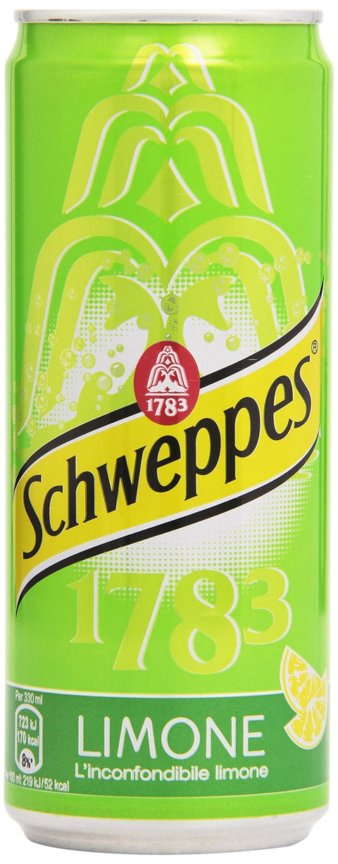 Schweppes Limone sleek, zitrone getönten Tonic erfrischend soft drink 24x33cl Original italienisch Getränk